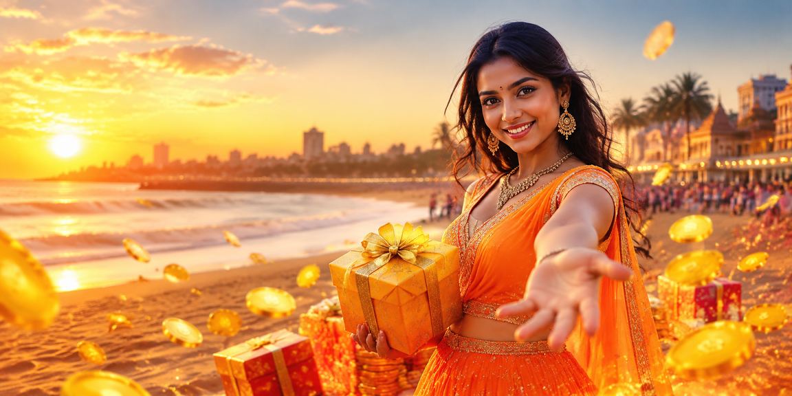 User enjoying casino app at Chennai Marina Beach