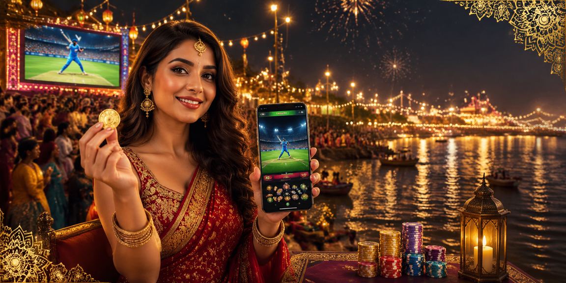 Lively cricket betting scene at night in India